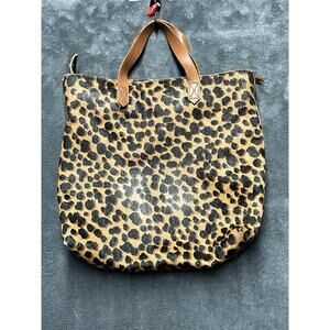Madewell Purse Sm Transport 100% Leather Calf Hair Tote Bag Animal Print Leopard